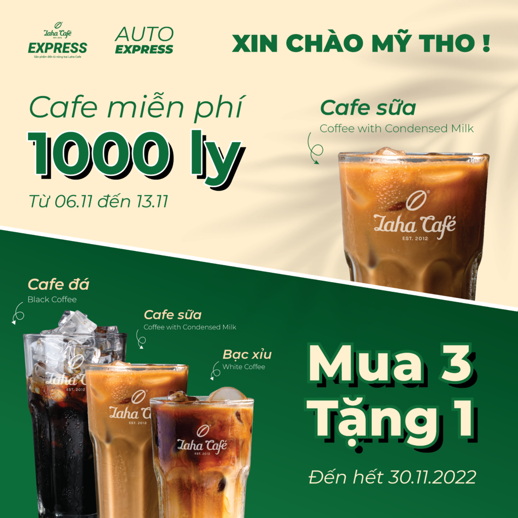 Khai trương nhượng quyền cà phê Laha Express, Auto Coffee Tiền Giang